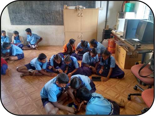 Children using tablet to self-learn